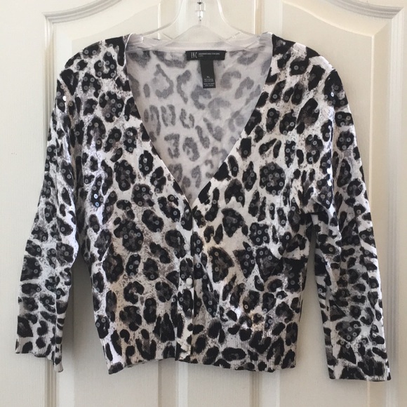 FINAL MARKDOWN LADIES’ INC Sequined Cardigan Sweater (PL) - Picture 1 of 10